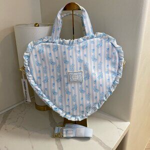 Stoney Clover Lane Heart High Tea Printed Ruffle Heart Tote Bag ruffle SCL